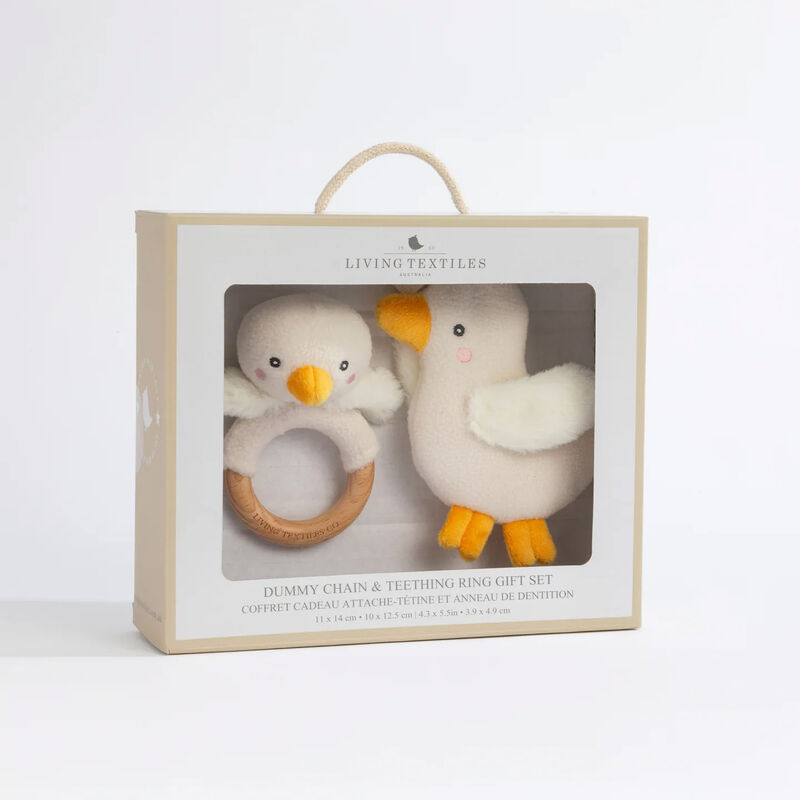 Living Textiles Ring Rattle & Dummy Chain Gift Set image number 1